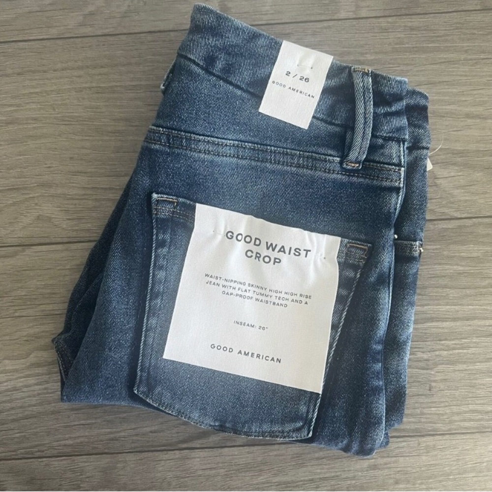 NWT Good American Good Waist Crop High Rise Skinny Jeans Size 2/26